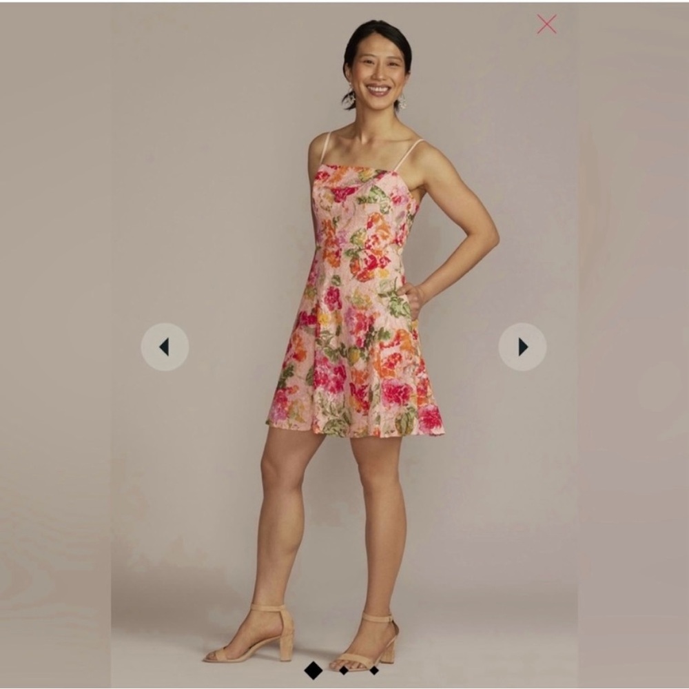 DB STUDIO floral patterned lace a-line dress